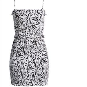AFRM Isla Zebra Print Smocked Mini Sun Dress XL 14